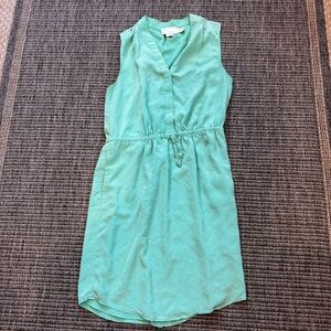 Cynthia Rowley Sleeveless Teal 100% Silk Tie waist Mini Dress